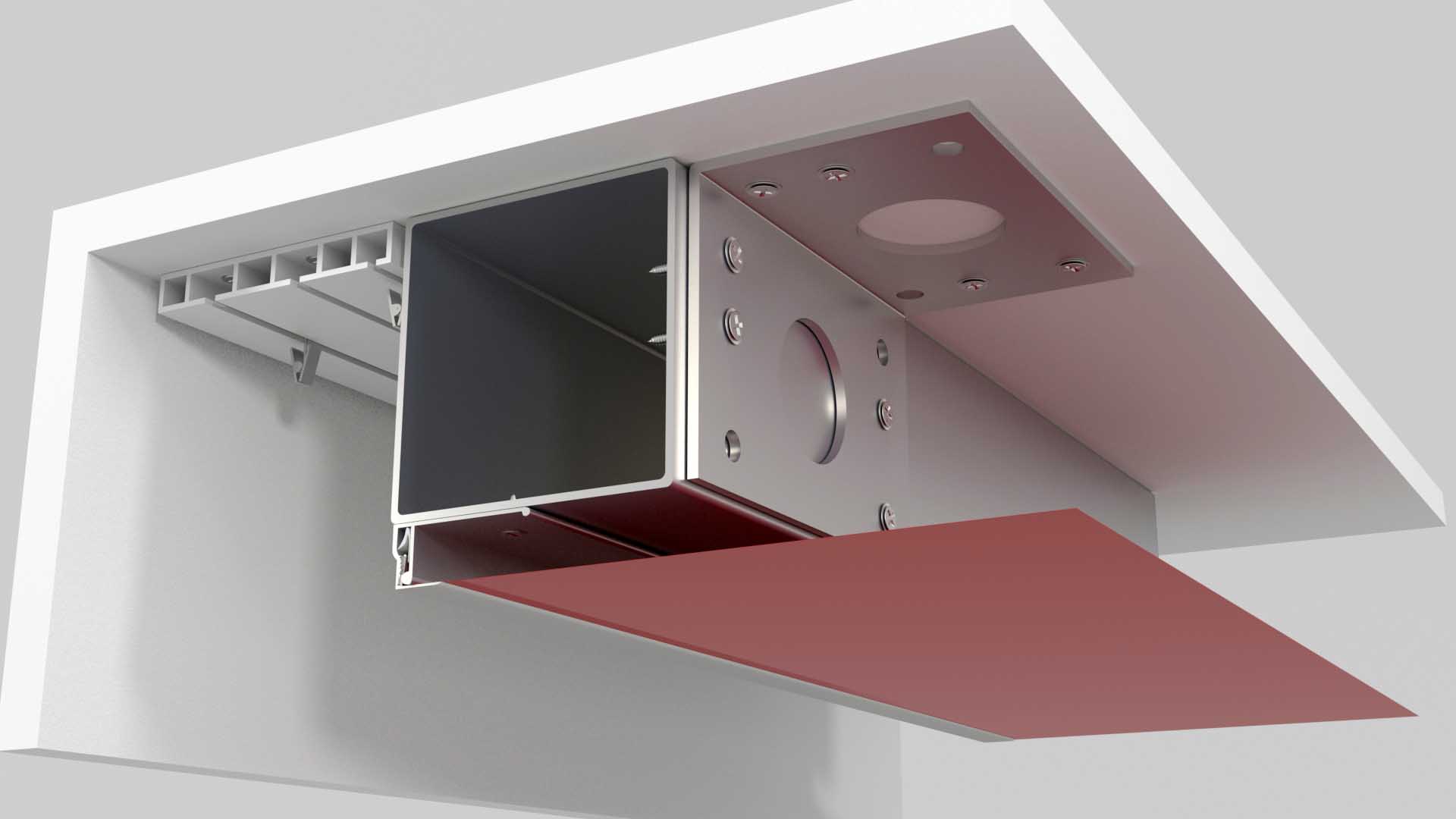 karnizo niša be perlenkimų.